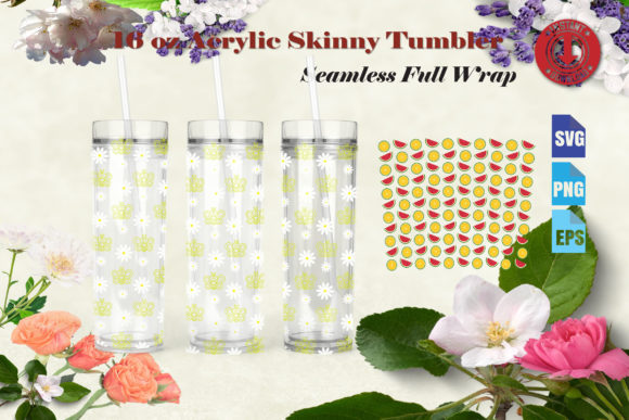 Bee Daisies 16oz Skinny Maars Tumblers