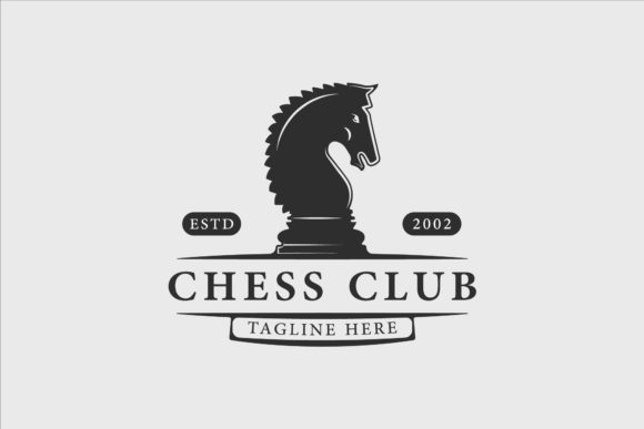 Chess and Horse Logo Vintage Vector
