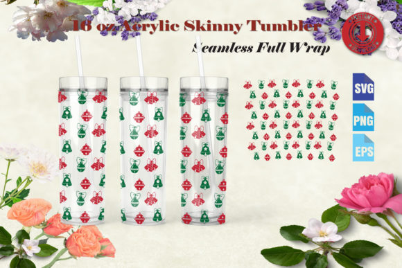 Christmas 16oz Skinny Maars Tumblers