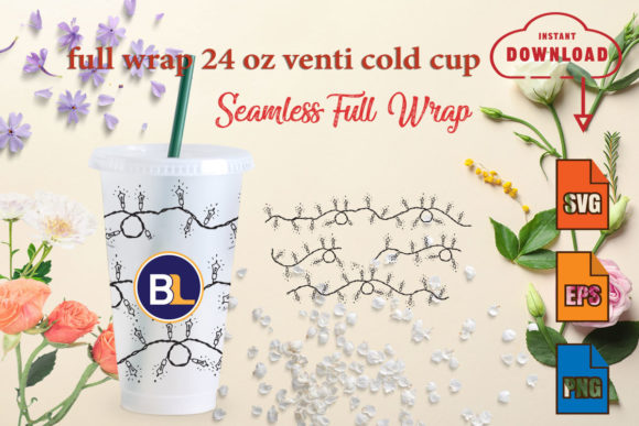 Christmas Light Full Wrap 24oz Venti