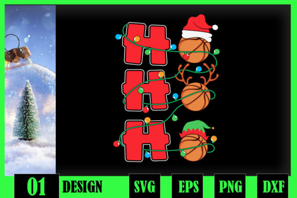 Christmas Lights Ho-Ho-Ho Basketball