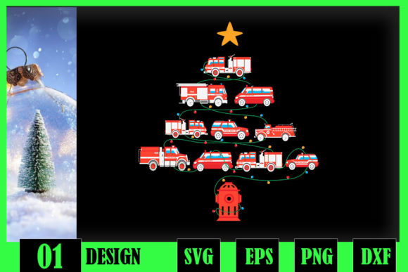 Firefighter Fire Truck Christmas Tree