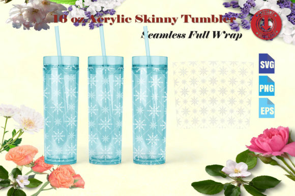 Snowflake 16oz Skinny Maars Tumblers