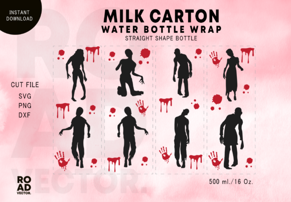 Zombie Blood Milk Carton Bottle Wrap